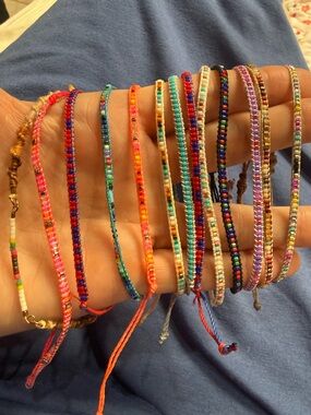 Indigo and Arrow Colorful Beaded Stack Bracelets - Multicolor Set